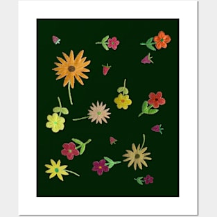 Summer Flowers and Berries Posters and Art